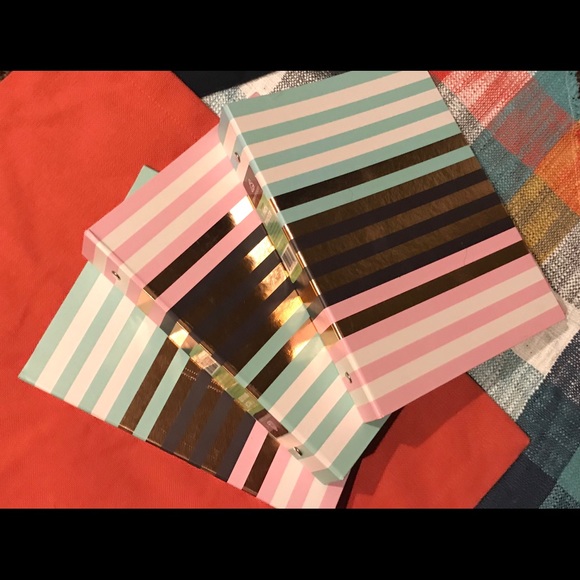 Other - 3 Ring Binders. Set of 3. Pink, Mint, White & Gold